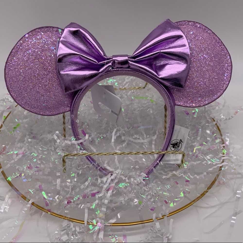 New Disney Parks Minnie Mouse Purple Ears Headband - Picture 1 of 3